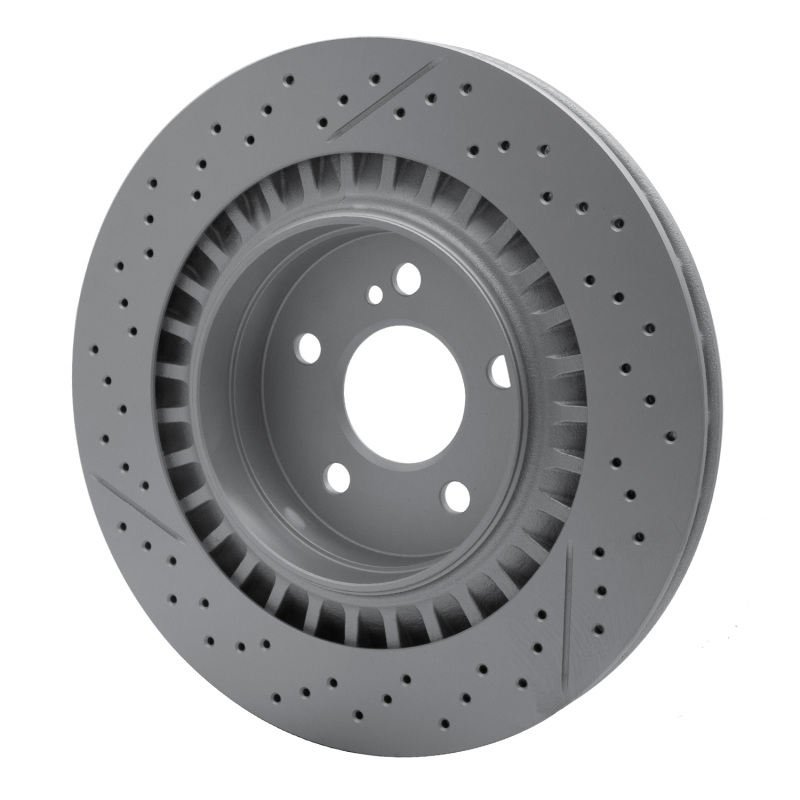 Mercedes-Benz CLK63 AMG Brake Rotor (1) - Rear - R1 Concepts - GEOSPEC Coated Rotor - Drilled & Slotted - `05-`11